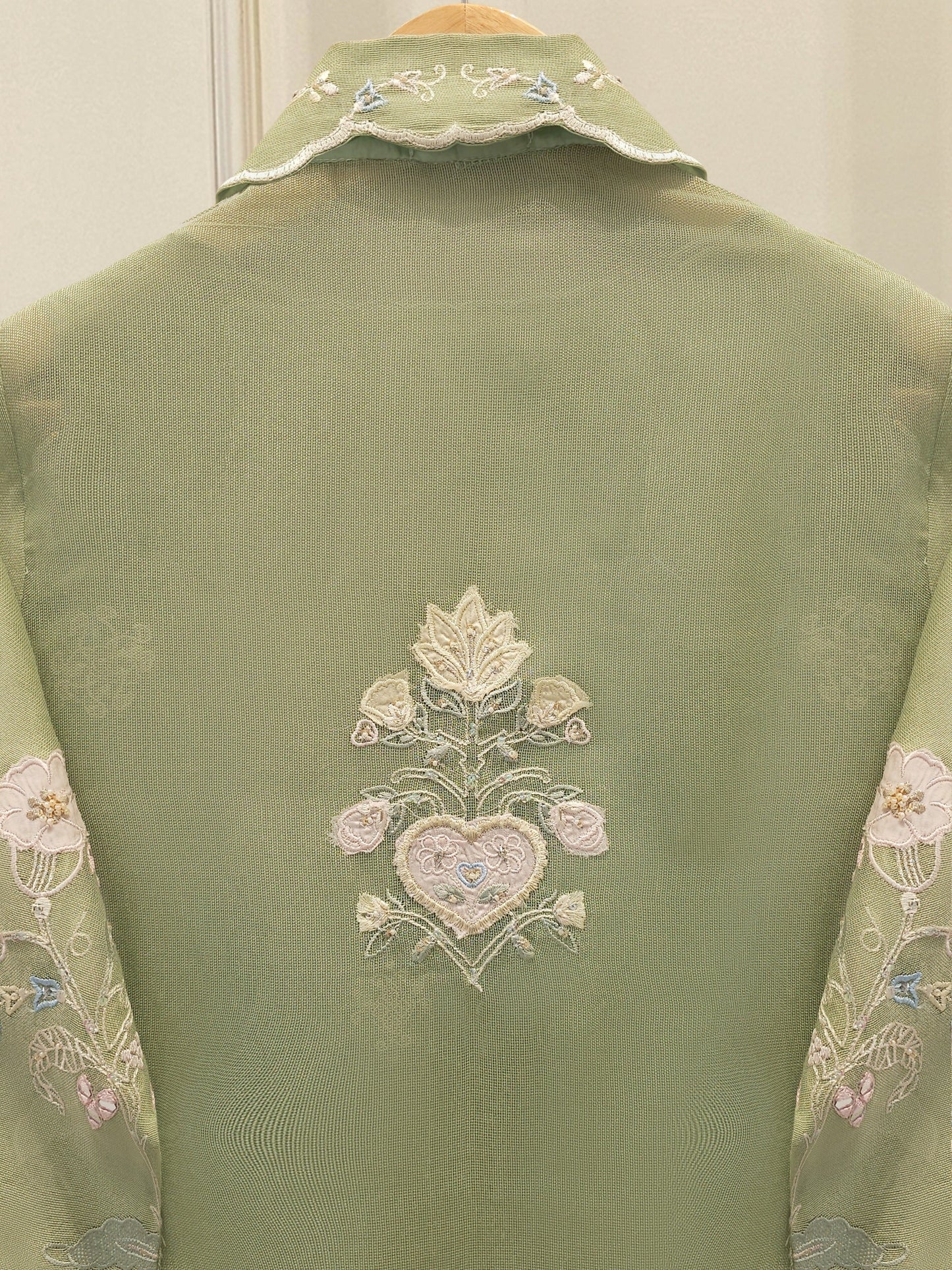 S112912 | Pure Embroidered Cotton Net Shirt | Aghanoor Bridal