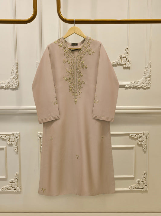 S112906 | Pure Embroidered Sheesha Silk Suit  | Aghanoor Bridal