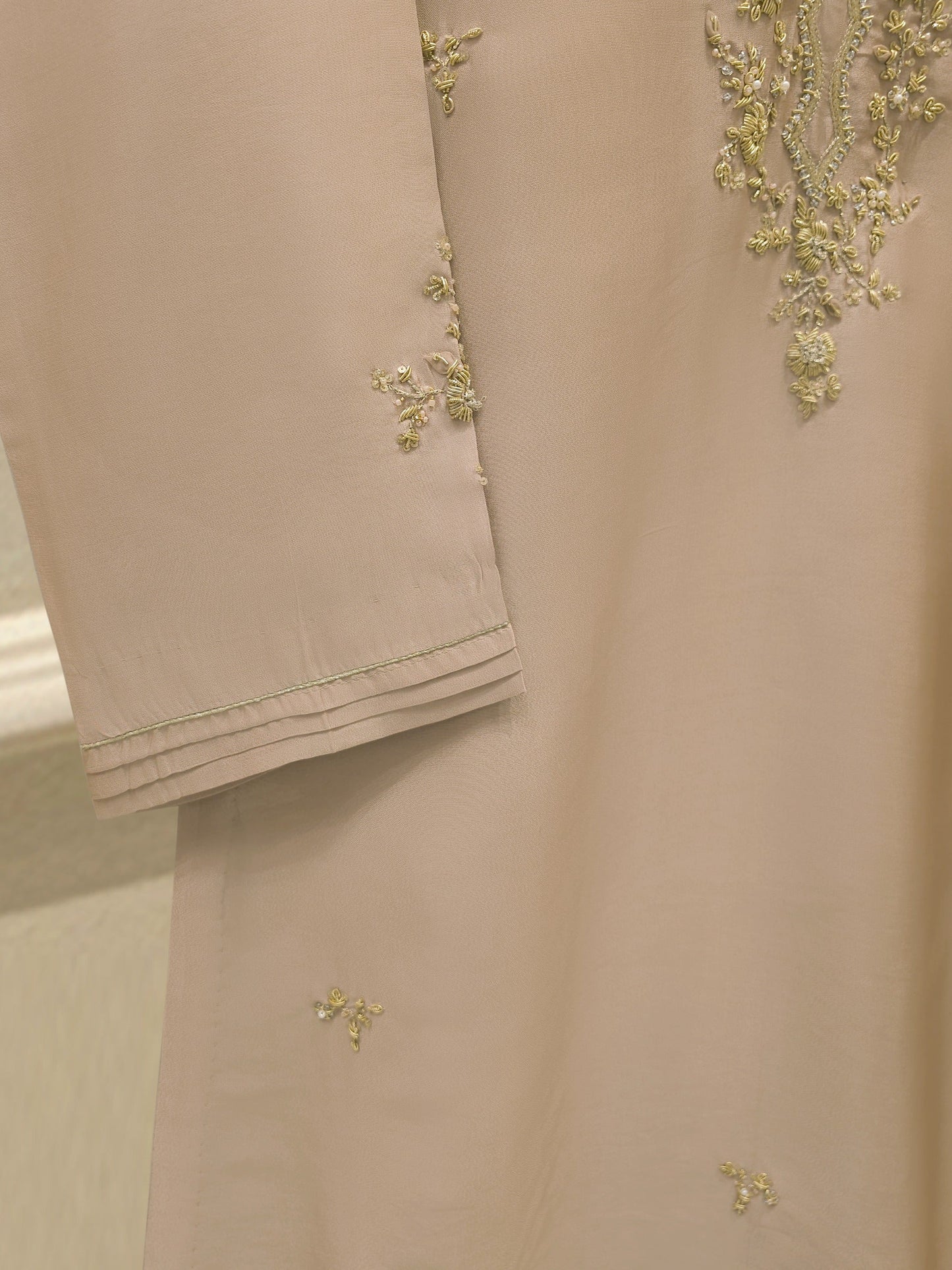 S112906 | Pure Embroidered Sheesha Silk Suit  | Aghanoor Bridal