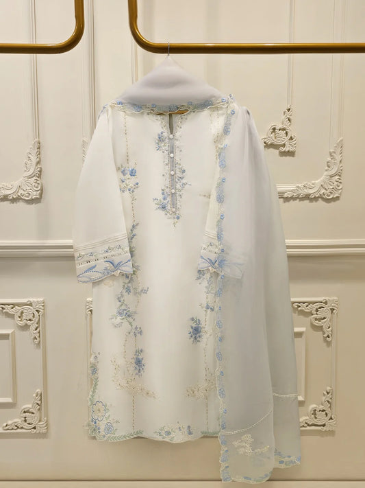 3 Piece- Pure Sheesha Silk Embroidered Suit S113782 | Aghanoor Bridal