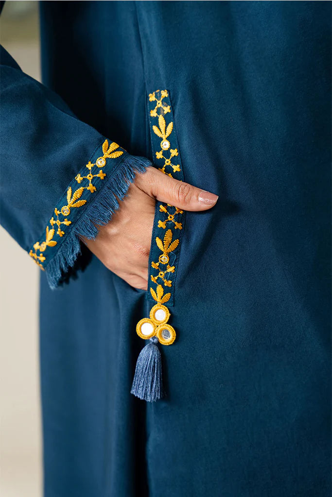 SAGE BLUE-2PC(SHIRT & DUPPATA) | EXCLUSIVE PRET | Cross Stitch