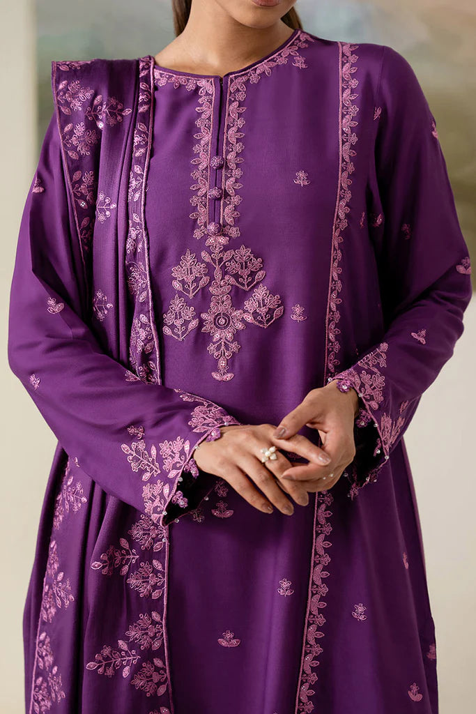 PURPLE HUE-2PC (SHIRT & DUPATTA) | EXCLUSIVE PRET | Cross Stitch