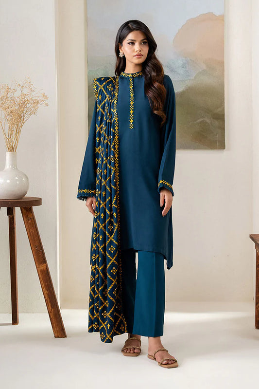 SAGE BLUE-2PC(SHIRT & DUPPATA) | EXCLUSIVE PRET | Cross Stitch