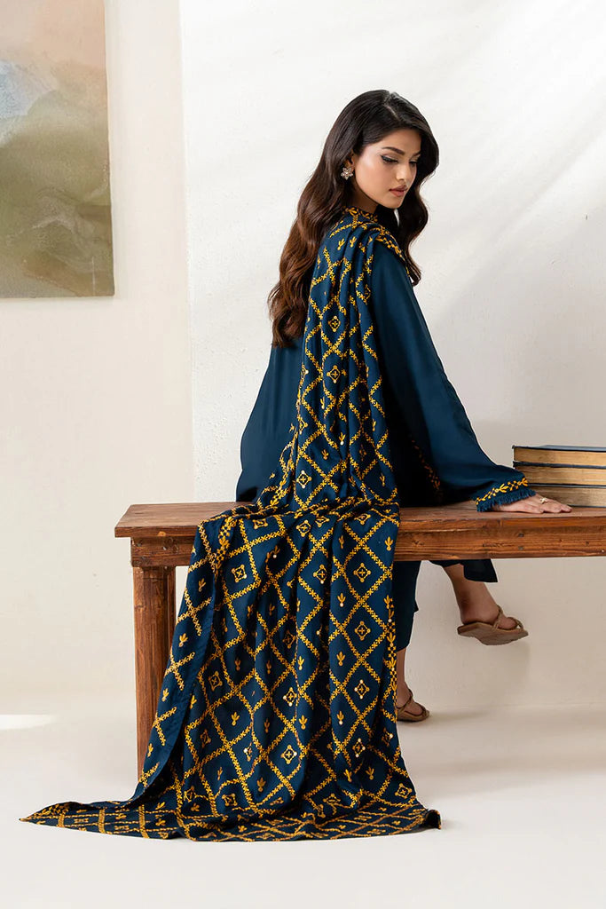 SAGE BLUE-2PC(SHIRT & DUPPATA) | EXCLUSIVE PRET | Cross Stitch