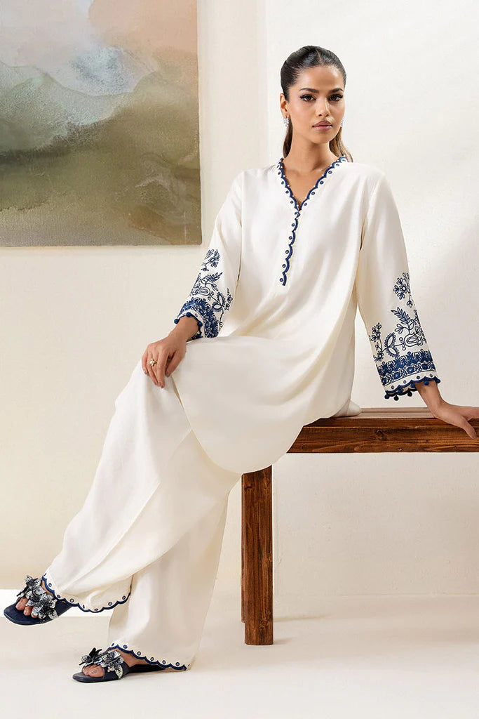 BLUE WAVE-2PC (SHIRT & TROUSER) | EXCLUSIVE PRET | Cross Stitch