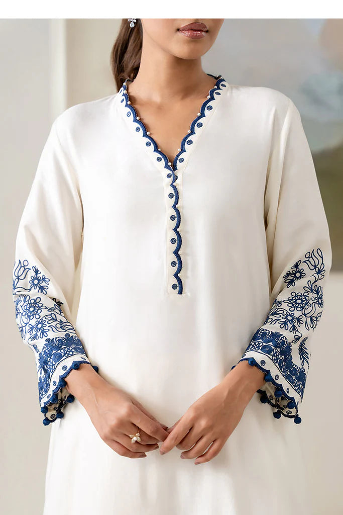 BLUE WAVE-2PC (SHIRT & TROUSER) | EXCLUSIVE PRET | Cross Stitch