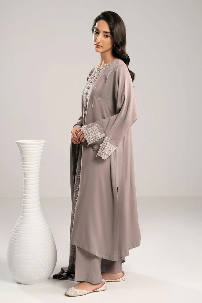 GRAY DUST-2PC(SHIRT & DUPPATA) | EXCLUSIVE PRET | Cross Stitch