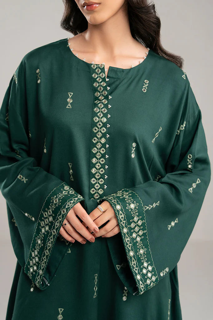GREEN DROP-2PC(SHIRT & DUPPATA) | EXCLUSIVE PRET | Cross Stitch