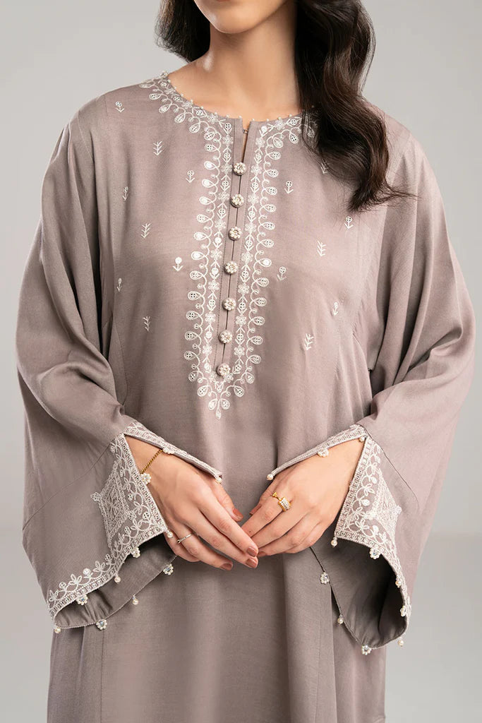 GRAY DUST-2PC(SHIRT & DUPPATA) | EXCLUSIVE PRET | Cross Stitch