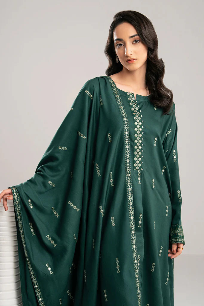 GREEN DROP-2PC(SHIRT & DUPPATA) | EXCLUSIVE PRET | Cross Stitch