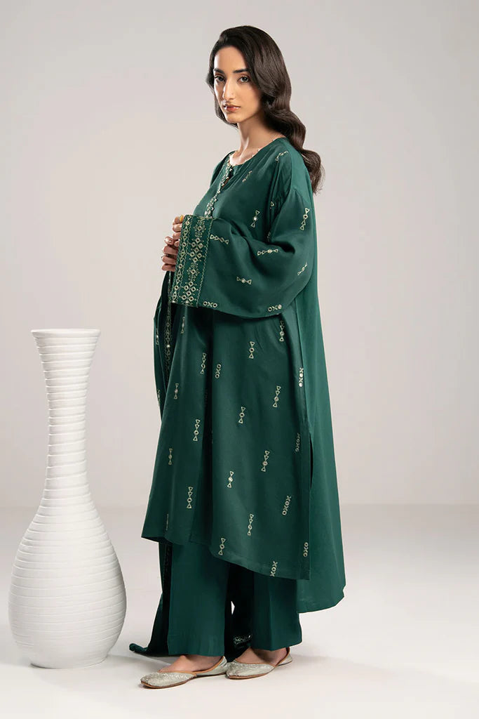 GREEN DROP-2PC(SHIRT & DUPPATA) | EXCLUSIVE PRET | Cross Stitch