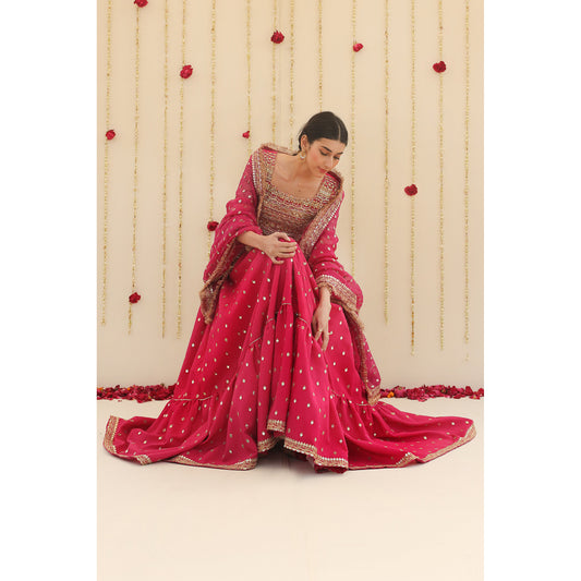 CANDY PINK LEHENGA CHOLI | ZARI-FORMAL | DYOT