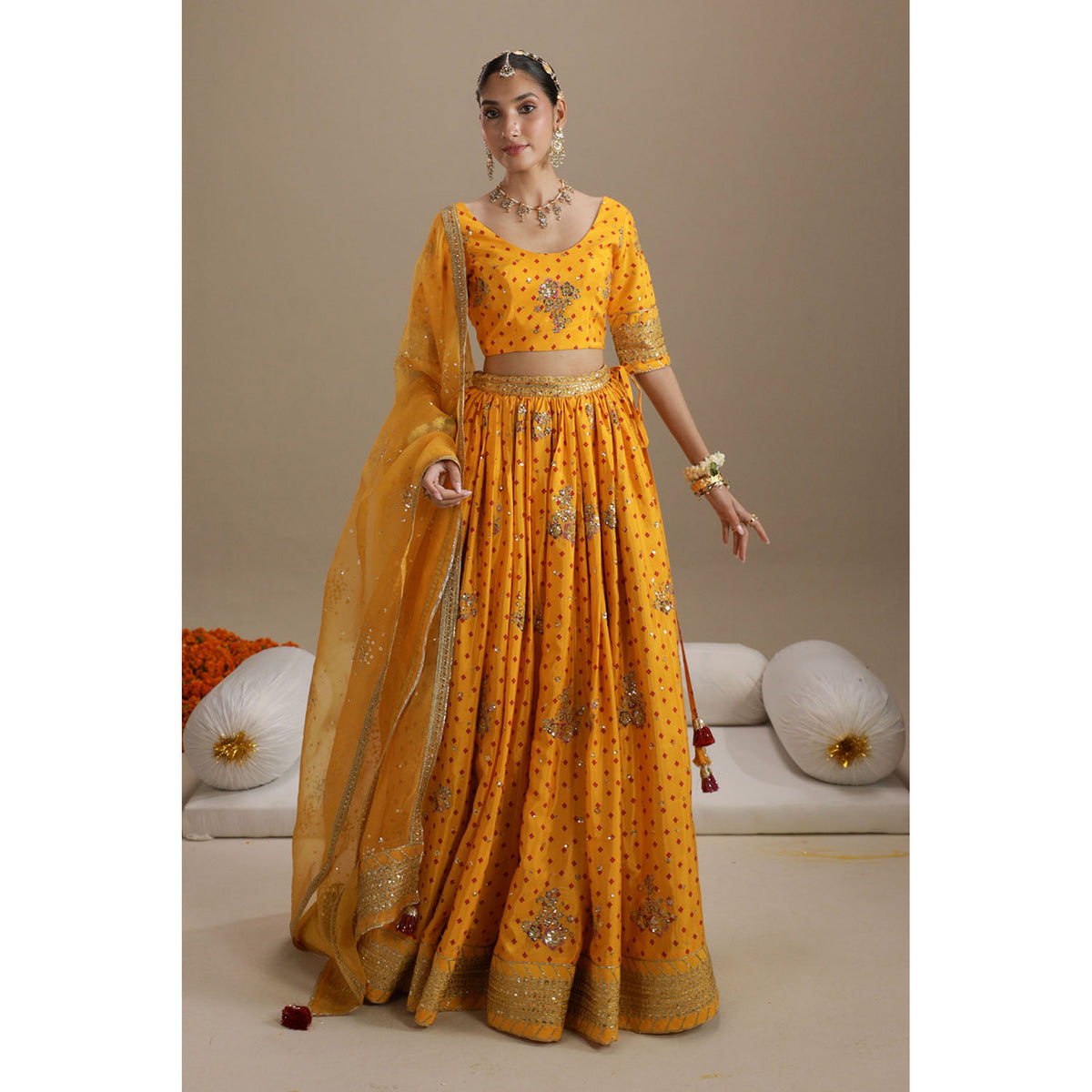 YELLOW PRINTED BANDHANI | CHAM CHAM ‘26 | DYOT