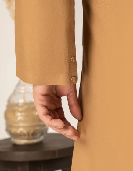 BEIGE COTTON SEMI-FORMAL KURTA | JUNAID JAMSHED MENSWEAR