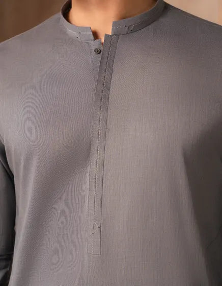 DENIM BLUE COTTON CASUAL KURTA | JUNAID JAMSHED MENSWEAR