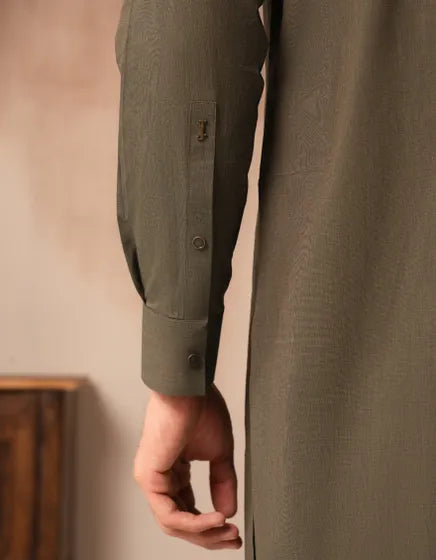 GREEN COTTON CASUAL KAMEEZ SHALWAR | JUNAID JAMSHED MENSWEAR