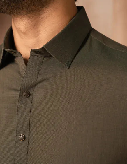 GREEN COTTON CASUAL KAMEEZ SHALWAR | JUNAID JAMSHED MENSWEAR