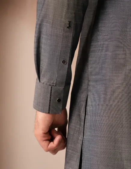 GREY COTTON CASUAL KAMEEZ SHALWAR | JUNAID JAMSHED MENSWEAR