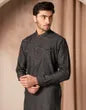 DENIM BLACK COTTON CASUAL SHORT KURTA | JUNAID JAMSHED MENSWEAR