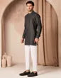 DENIM BLACK COTTON CASUAL SHORT KURTA | JUNAID JAMSHED MENSWEAR