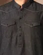 DENIM BLACK COTTON CASUAL SHORT KURTA | JUNAID JAMSHED MENSWEAR