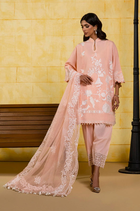 M251-015A-3CT-PEACH-00S | Muzlin Summer'25 | SANA SAFINAZ
