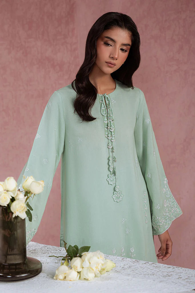 GREEN REVERIE-2PC (SHIRT & TROUSER) | EXCLUSIVE PRET | Cross Stitch