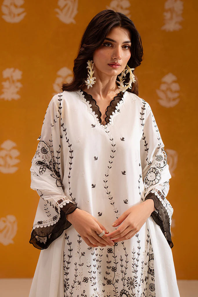 PRISTINE NOIR-3PC CHIKANKARI SUIT | Cross Stitch
