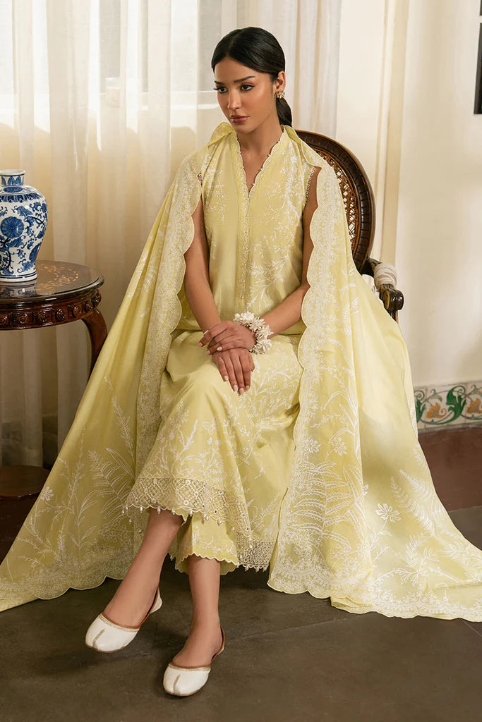 MELLOW GREEN- 3PC EMBROIDERED LAWN SUIT | Cross Stitch