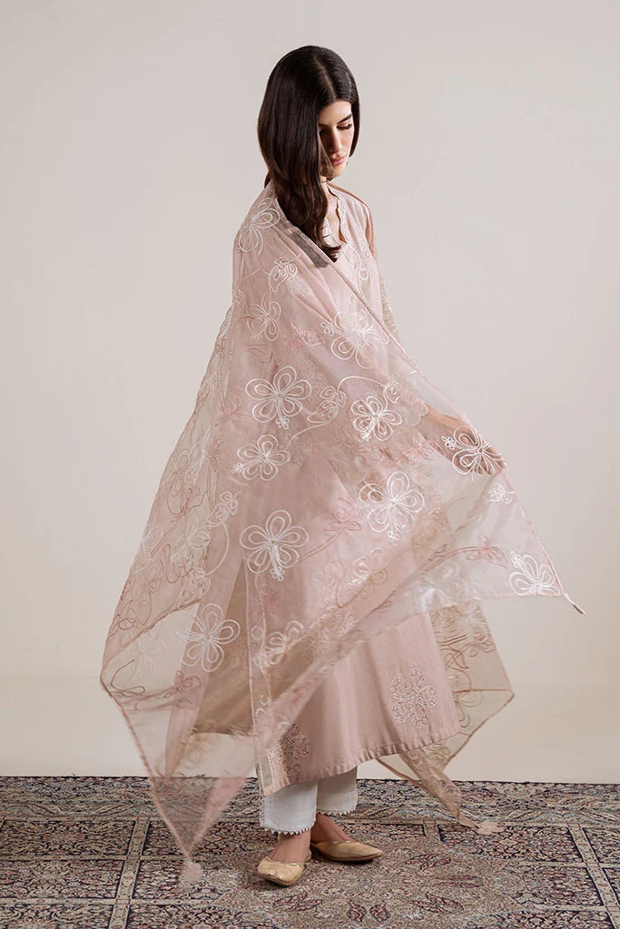 PINK SWIRL-2PC (SHIRT & DUPATTA) | EXCLUSIVE PRET | Cross Stitch