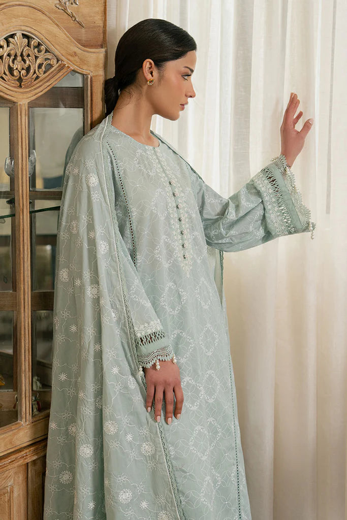SAGE REVERIE- 3PC EMBROIDERED LAWN SUIT | Cross Stitch