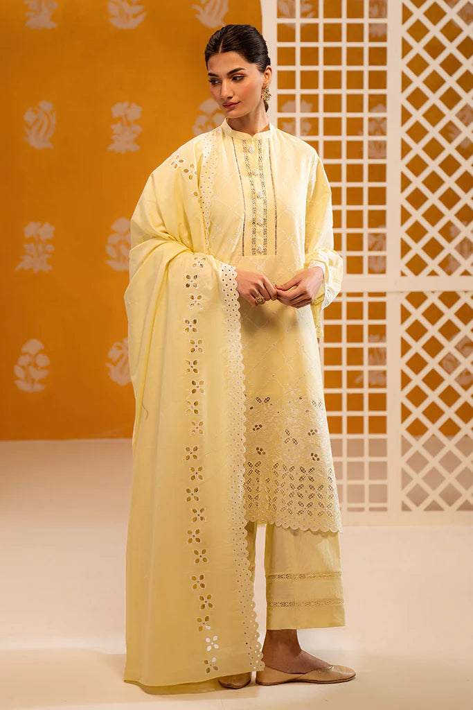 BUTTER BLISS-3PC CHIKANKARI SUIT | Cross Stitch