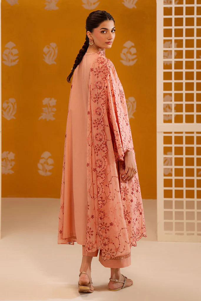 PEACH SORBET-3PC CHIKANKARI SUIT | Cross Stitch
