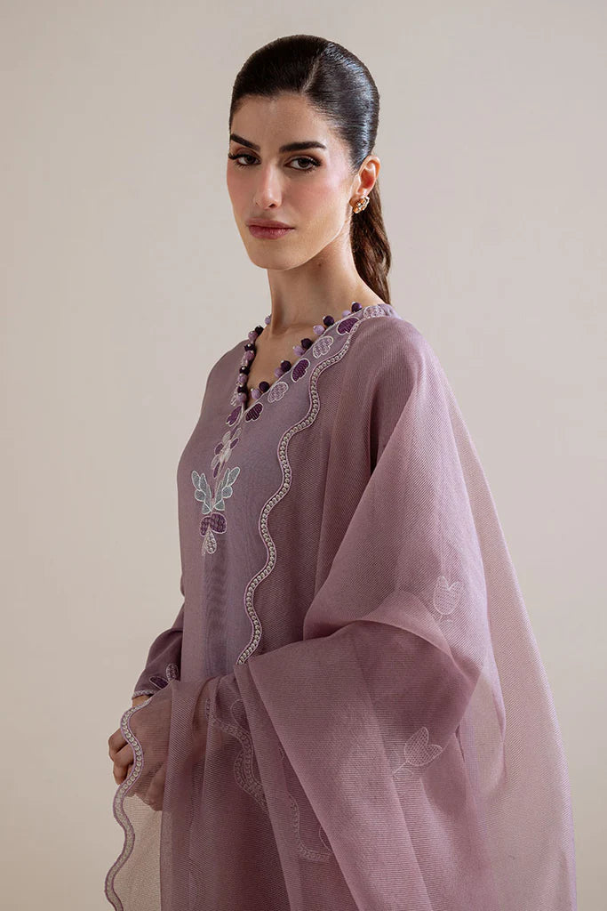 PURPLE HAZE-3PC (SHIRT, TROUSER & DUPATTA) | EXCLUSIVE PRET | Cross Stitch