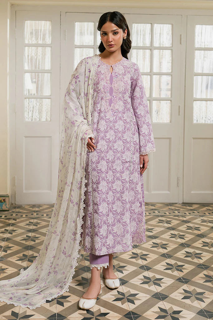 LAVENDER MUSE- 3PC EMBROIDERED LAWN SUIT | Cross Stitch