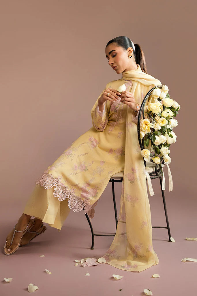 SUNSET GARDEN-2PC (SHIRT & DUPATTA) | EXCLUSIVE PRET | Cross Stitch
