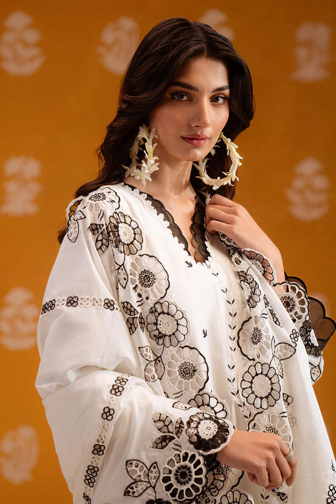 PRISTINE NOIR-3PC CHIKANKARI SUIT | Cross Stitch