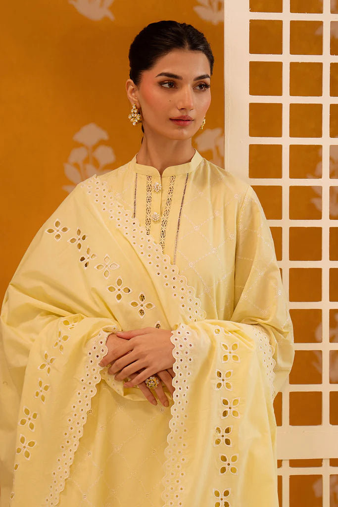 BUTTER BLISS-3PC CHIKANKARI SUIT | Cross Stitch
