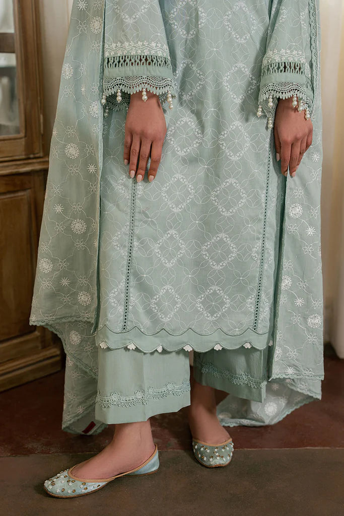 SAGE REVERIE- 3PC EMBROIDERED LAWN SUIT | Cross Stitch