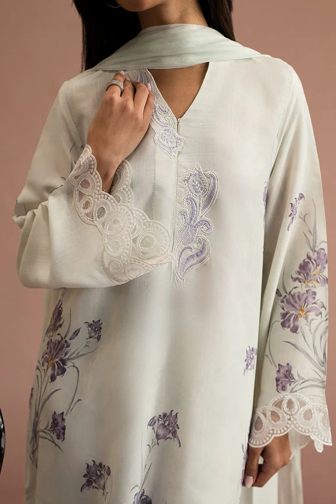 VIOLET VISTA-2PC (SHIRT & DUPATTA) | EXCLUSIVE PRET | Cross Stitch
