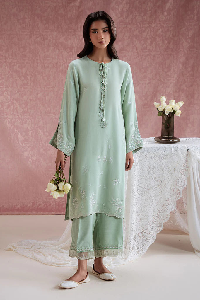 GREEN REVERIE-2PC (SHIRT & TROUSER) | EXCLUSIVE PRET | Cross Stitch