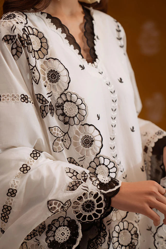 PRISTINE NOIR-3PC CHIKANKARI SUIT | Cross Stitch