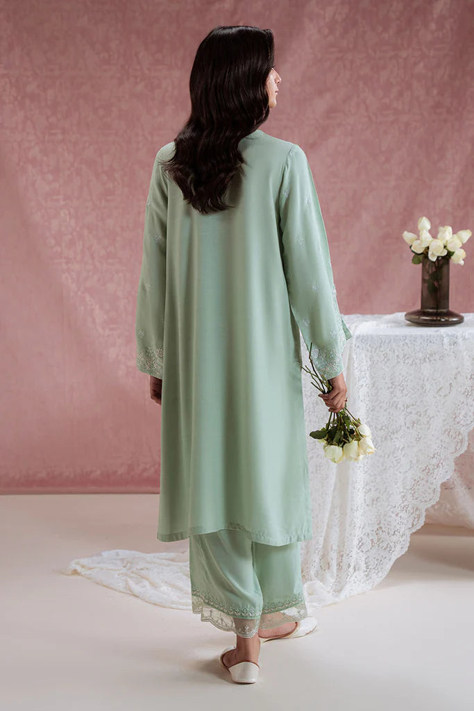 GREEN REVERIE-2PC (SHIRT & TROUSER) | EXCLUSIVE PRET | Cross Stitch