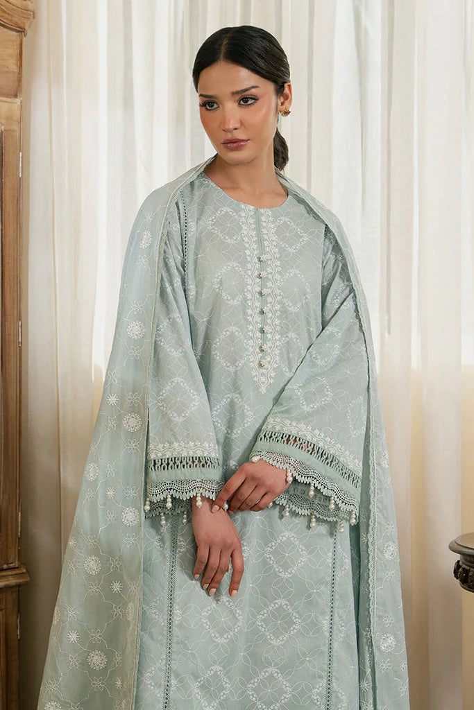 SAGE REVERIE- 3PC EMBROIDERED LAWN SUIT | Cross Stitch