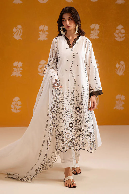 PRISTINE NOIR-3PC CHIKANKARI SUIT | Cross Stitch
