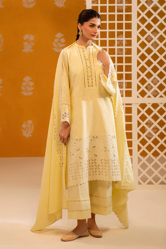 BUTTER BLISS-3PC CHIKANKARI SUIT | Cross Stitch
