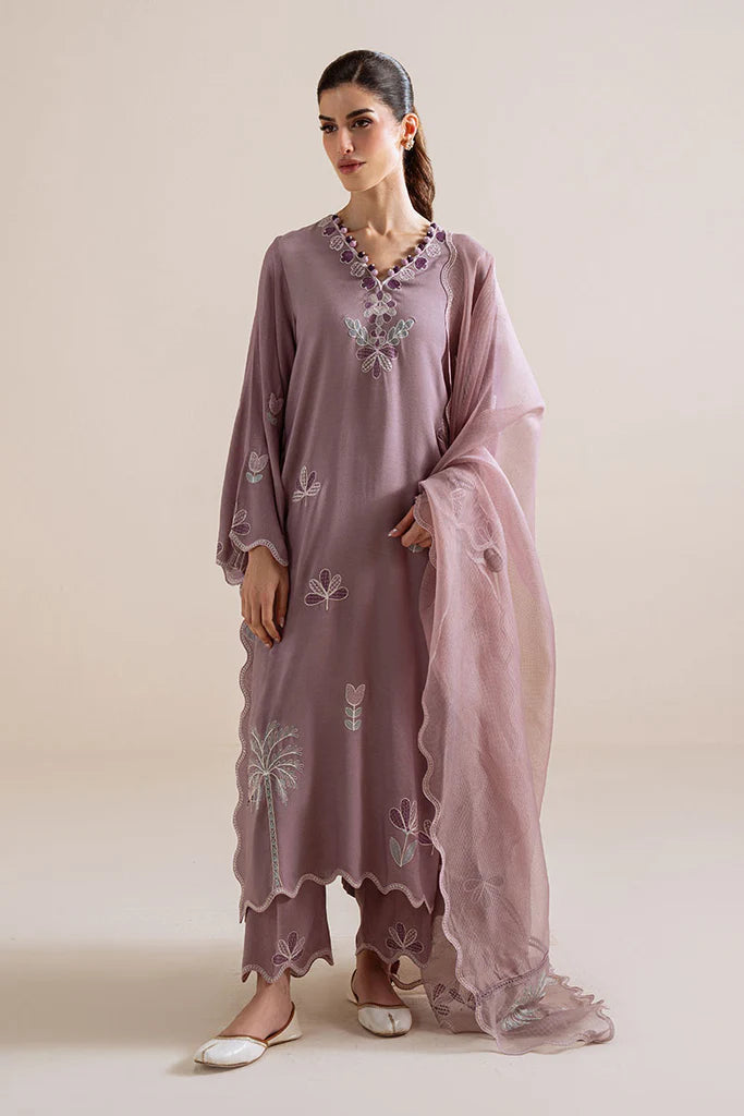 PURPLE HAZE-3PC (SHIRT, TROUSER & DUPATTA) | EXCLUSIVE PRET | Cross Stitch