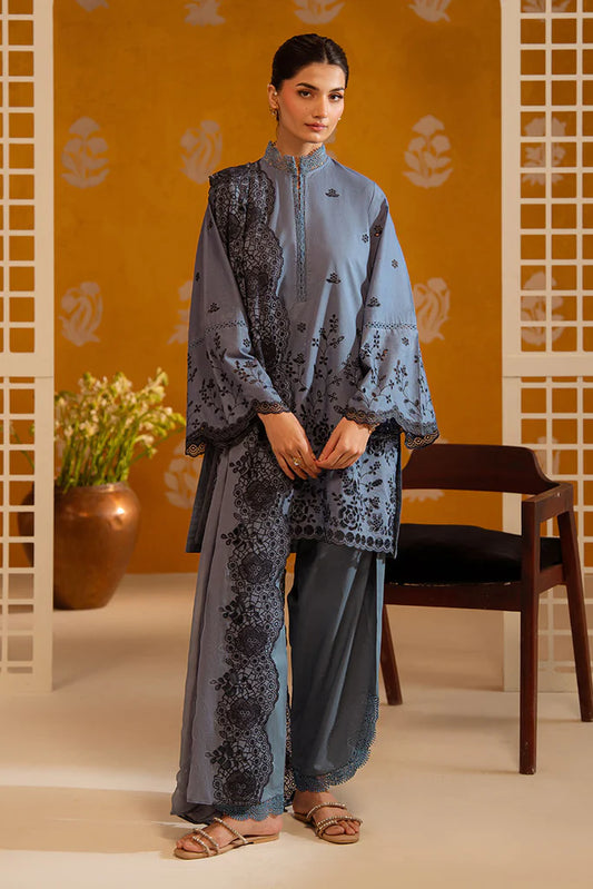 BERYL DUSK-3PC CHIKANKARI SUIT | Cross Stitch