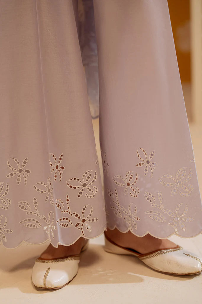 LAVENDER ASH-3PC CHIKANKARI SUIT | Cross Stitch
