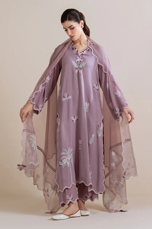 PURPLE HAZE-3PC (SHIRT, TROUSER & DUPATTA) | EXCLUSIVE PRET | Cross Stitch
